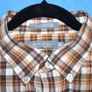 Daniel Cremieux Signature Plaid Button Down Shirt Brown XL
